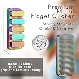 Fidget Toys for Adults, Metal Fidget Slider EDC Magnetic Haptic Fidget Clicker with 3 Noise Levels, Loud-Quieter-Quiet Adults Fidget Toy, Office Class Desk Magnetic Toys, Relief Stress and Anxiety