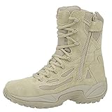 Reebok mens Rapid Response Rb Safety Toe 8" Stealth With Side Zipper Military & Tactical Boot, Desert Tan, 11 US