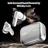 Boat Airdopes 800, Dol.by Audio, Adaptive EQ by Mimi, 4Mics AI ENx, App Support, Fast Charge, Low Latency, IPX5, v5.3 Bluetooth Earbuds, TWS Ear Buds Wireless Earphones with mic (Interstellar White)