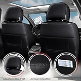 for BMW X5 Car Seat Covers Full Set,Leather Seat Covers for Car,Lumbar Muscle Pain Healing Function,Waterproof Automobile Seat Protector with Lumbar Support(Black with Pillow)