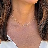 GUOKE Irregular Bead Necklace - 14K Gold Plated Dainty Gold Necklace Simple Jewelry for Women