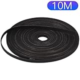 3D Printing GT2 Timing Belt, Zeelo 10 Meters (32.8ft) GT2 Open Timing Belt 2mm Pitch 6mm Width Rubber Fiberglass Fit for RepRap Prusa Mendel Rostock CR-10 Ender 3 3D Printers - Black