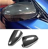 Real Carbon Fiber Door Side Rear View Mirror Cover Caps Add Compatible For BMW M6 F06 F12 F13 2012-18