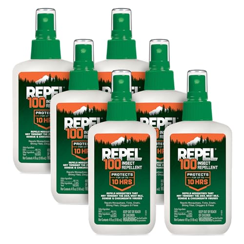 Repel 100 Insect Repellent, Repels Mosquitos, Ticks and Gnats, For Severe Conditions, Protects For Up To 10 Hours, 98% DEET (Pump Spray), 4 Fl Oz (Pack of 6)