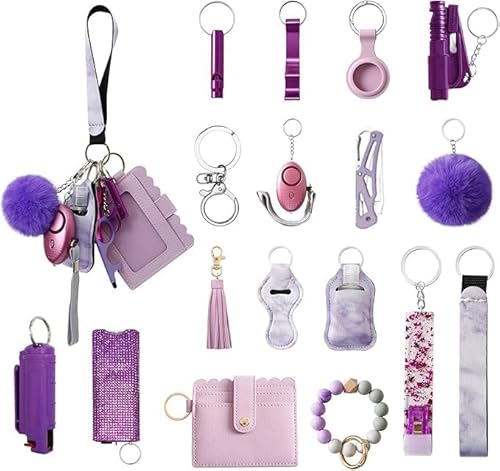 Araafur Wristlet Keychain Set with RFID Wallet Card Holder and Bottle Opener, Car Keychain Accessories for Women