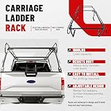 ECOTRIC 1000 LBS Adjustable Universal Truck Bed Rack Contractor Ladder Pickup Lumber Utility Kayak Full Size Rack 55-1/8"(W) x 139-5/8"(L) x 32-1/4"(H)(You Will Receive Two Packages for This Item)