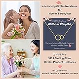 STORUP Mom Gifts from Daughter, Mom Daughter Necklace Set Mothers Day Gifts for Mom Daughter Interlocking Circles Necklaces Jewelry Mom Gifts from Daughters Birthday Gifts for Daughter Women