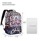 UNIKER Hip Hop Backpack for School,Graffiti Backpack Teens Eyeball Pattern,Cool Work Backpack for Men,Travel Backpack Boys,College Computer Backpack with USB Charging Port