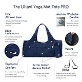 Uhawi Yoga Mat Bag Large Yoga Mat Tote Sling Carrier with 4 PocketsFits All Size Mats With Multi-Functional Storage Pockets Light And Durable（With Yoga Mat Carrying Strap） (Dark blue)