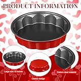 SiliFine 9 Pcs 10 Inch Heart Cake Pan Flower Shaped Molds DIY Nonstick Baking Pan Cake Carbon Steel Oven Molds for Weddings Parties Family Occasions Birthday and Valentine’s Day(Flower)