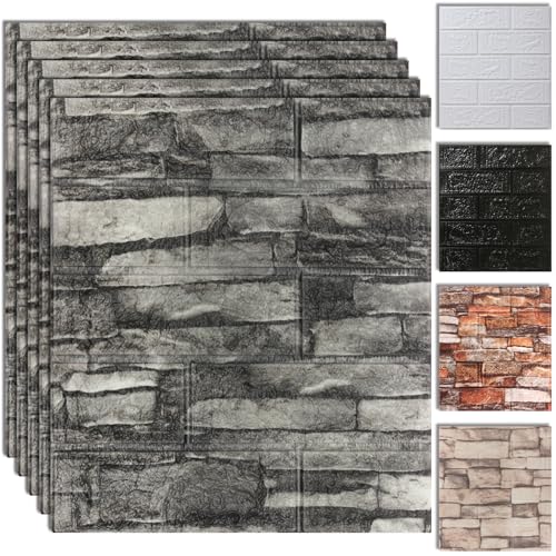 30PCS 3D Wall Panels Peel and Stick Foam, Self-Adhesive Decorative 3D Brick Wallpaper Wall Covering, Faux Stone Wall Panel Foam Brick for Living Room, Kitchen, Bathroom