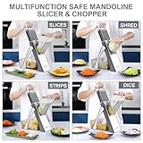 SupMaKin Upgrade Safe Mandoline Slicer for Kitchen, Bigger Size Adjustable Vegetable Chopper,Potato Slicer Fry Cutter, Kitchen Chopping Artifact (GrayWhite)