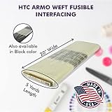 Superpunch Armo Weft HTC88002 Interlining/Interfacing - 20 Inches Wide, Medium Weight Woven Iron On Fleece Fusible Interface for Sewing, Polyester, Rayon, Sold in 5 Yard Package, Made In USA (White)