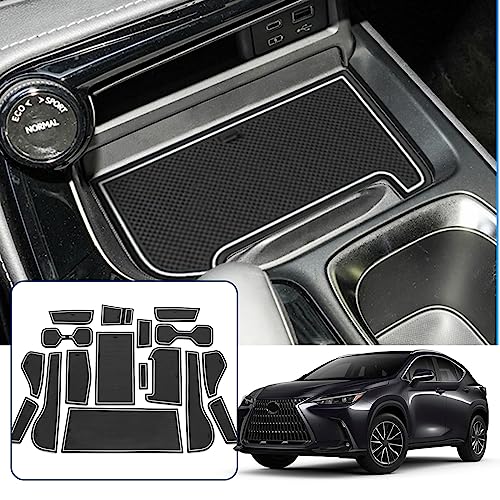 2025 Lexus NX Door Slot Mats for Lexus NX 2025 Accessories Anti-Slip Rubber Interior Mats Center Console Liner Compatible with 2022 2023 2024 2025 Lexus NX250/350/450h+(17PCS/Sets)