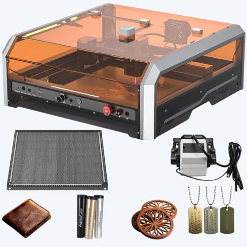 Genmitsu L8 Laser Engraver, 40W Power Output Laser Cutter Built-in Acrylic Enclosure with Vent, 40,000mm/min All-in-one Laser Engraving Machine Air Assist Pump, Honeycomb, Camera, Laser Safety Class 1
