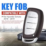 Keymall Keyless Entry Replacement Proximity Remote Key Fob for Hyundai Sonata 2018 2019 CQOFD00120 95440-C1500 95440-C1500NNA 95440-C2500