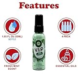 Air Wick V.I.P. Pre-Poop Toilet Spray, Mint Jet Setter, Poo Spray Travel Size, Neutralizes Odors, Poop Spray for Toilet, Contains Essential Oils, Fresh Mint Scent Bathroom Spray, 1.85 Oz (Pack of 4)