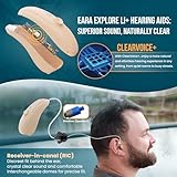 Explore Li+ Rechargeable OTC Hearing Aids – Self-Fitting, Bluetooth 5.0 Hearing Aids with Phone Call & Music Function | Comfortable & Discreet Receiver-in-Canal Design - FDA-Registered for Seniors and Adults