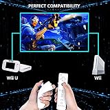 Motion Plus Wii Remote and Nunchuck Controller, Wireless Controllers Compatible with Wii/Wii U with Silicone Case and Wrist Strap (White)