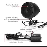 BOSS Audio Systems MCBK470B Motorcycle Bluetooth Speaker System - Class D Compact Amplifier, 3 Inch Weatherproof Speakers, Volume Control, Great for Use With ATVs and 12 Volt Vehicles