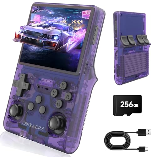 ONYAERS R40S Pro Retro Handheld Game Console | Portable Retro Gaming Console Built-in 30,000 HD Video Games | 3.5 Inch IPS Screen | 20+ Classic Emulators | 256GB Memory Card