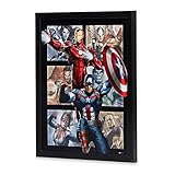 Marvel Avengers Framed Wood Wall Decor - Featuring Captain America, Iron Man and More - Classic Marvel Avengers Wall Art