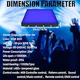 MKORMK Dance Floor Stage Lights Tempered Glass Infinity Mirror Panel 3D Effect Led Dance Floor for Wedding Party Customizable (RGB-Magnetic, 49PCS(11.5FTX11.5FT))