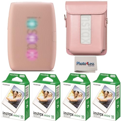 Fujifilm Instax Mini Link 3 Printer Bundle Instax Mini Film (40 Sheets), Instax Mini Link 3 Protective Case (Rose Pink)