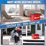 1.85Gal Diesel Heater 110V/12V/24V, All-in-One 8KW Diesel Heater with LCD Monitor & Remote Control, Fast Heating for Tent, Car, RV, Truck, Camper, Trailer, Motorhome