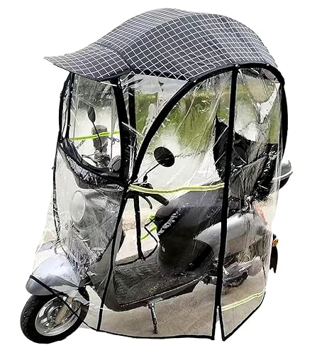Powersports Vehicle Covers，Mobility Scooter Rain Cover,Universal Completely Closed Motorcycle Sun Visor Shadow Tent Umbrella Windshield Canopy Motorcycle roof Motor Bike Mobility Scooter Sun