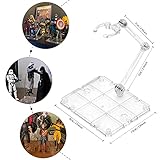 XISTEST Action Figure Stand, 8 PCS Assembly Action Figure Display Holder Base Doll Model Support Stand Compatible with HG RG SD SHF Gundam 1/144 Toy with Screwdriver Transparent