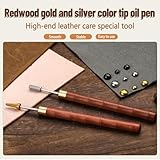 2pcs Leather Edge Dye Pen, Red Brown Colors Leather Edge Roller Pen Applicator, Leather Edge Printing Tool for Leather Craft DIY Working