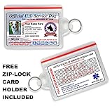 Service Dog ID Card (Custom Printed) Holographic Identification - Free Zip-Lock Pouch Included