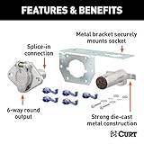 CURT 58093 Vehicle-Side and Trailer-Side 6-Pin Round Wiring Harness Connectors