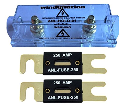 WindyNation ANL Fuse Holder + Fuse (2pcs 250A)