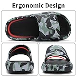 Boys and Girls Cloud Slides for Kids – Non-Slip Summer Slippers Lightweight Beach, Pool, and Indoor Shower Sandals Camo Black Little Kid 12.5-13