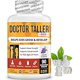 Doctor Taller Kids - Kids Multivitamins, Toddler Vitamins - Support Height Growth, Enhanced Immunity with Calcium, Multivitamins for Ages 2 to 9 - Grape Flavor - 90 Vegan Chewable Tablets | 3 Pack