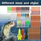 SENSPHER 350PCS Fishing Lures Kit Freshwater Soft Silicone Baits Set Tackle Box Includeing Soft Plastic Worms Hooks Spinner Metal Jig Fishing Accessoris for Trout Bass