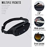 WATERFLY Fanny Pack Waist Bag: Small Hip Pouch Bum Bag Fannie Pack Phanny Fannypack Waistpack Bumbag Beltbag Sport Slim Fashionable for Jogging Hiking Hiker Woman Man