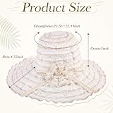 Shyyween Women Ruffled Sun Hat Foldable Beach Hat Floppy Lace Wide Brim Cap Summer UV Protection Travel Garden Outdoor(Beige)