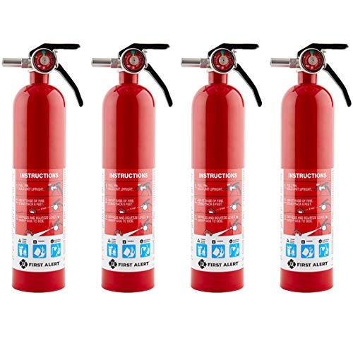 First Alert Home1-4, First Alert Standard Home Fire Extinguisher, Red 4pk