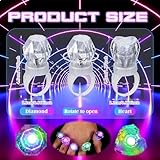 Retisee 60 Pcs Light up Rings Party Favors Light up Rings Bulk LED Plastic Diamond Rings Glow Flashing Heart Shaped LED Rings Glow in The Dark for Birthday Weddings Bachelor Party