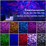 Ocean Wave Projector, Night Light Projector for Kids, 10 Colors of Ocean Waves and 6 Sets of Films, Ocean Light Projector with Timer 360° Rotation for Baby and Girls, Christmas, Room Decor