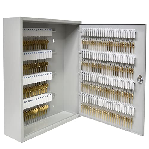 BankSupplies STEELMASTER 200-Key Cabinet | Piano Hinged Door | Steel Construction Key Lock Box