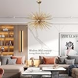 ZIRALIO Modern Gold Sputnik Chandelier 9-Light Dining Room Chandelier Light Fixture for Living Room, Bedroom, Kitchen, Entryway, Foyer, 29in 17LB Solid Metal