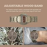 Treehut Wooden Women's Watches, Solstice Grey Wood Maple, Japanese Quartz Movement, Señoras Stylish Exotic Wrist Chicas Watch with Adjustable Stainless Steel Buckle and Box, Relojes para Mujeres