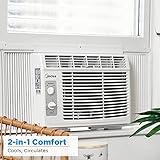 Midea 5,000 BTU EasyCool Small Window Air Conditioner - Cool up to 150 Sq. Ft. with Easy-to-Use Mechanical Controls and Reusable Filter, Perfect for Small Bedroom, Living Room, Home Office