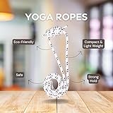 Hana Yog Iyengar Ropes White Cotton Versatile Strength Iyanger Yoga Wall Ropes for Balanced Practice (White, 14mm Long)