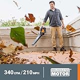 WORX 40V Leaf Blower Cordless with Battery & Charger, 3-in-1 Blower for Lawn with Vacuum and Mulcher, Cordless Leaf Blower with Brushless Motor, 2-Speed Control WG583 – 2 Batteries & Charger Included