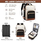 Large Carry On Travel Backpack: Flight Approved 40L Waterproof TSA Personal Item Daypack for Women Weekender Bag fit 17inch Laptop Luggage Backpack Traveling Business with USB Port and 3 Packing Cubes